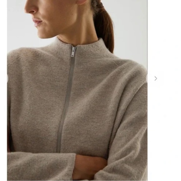 COS zip up wool jacket with zipper and patch pockets  size S - Picture 3 of 9